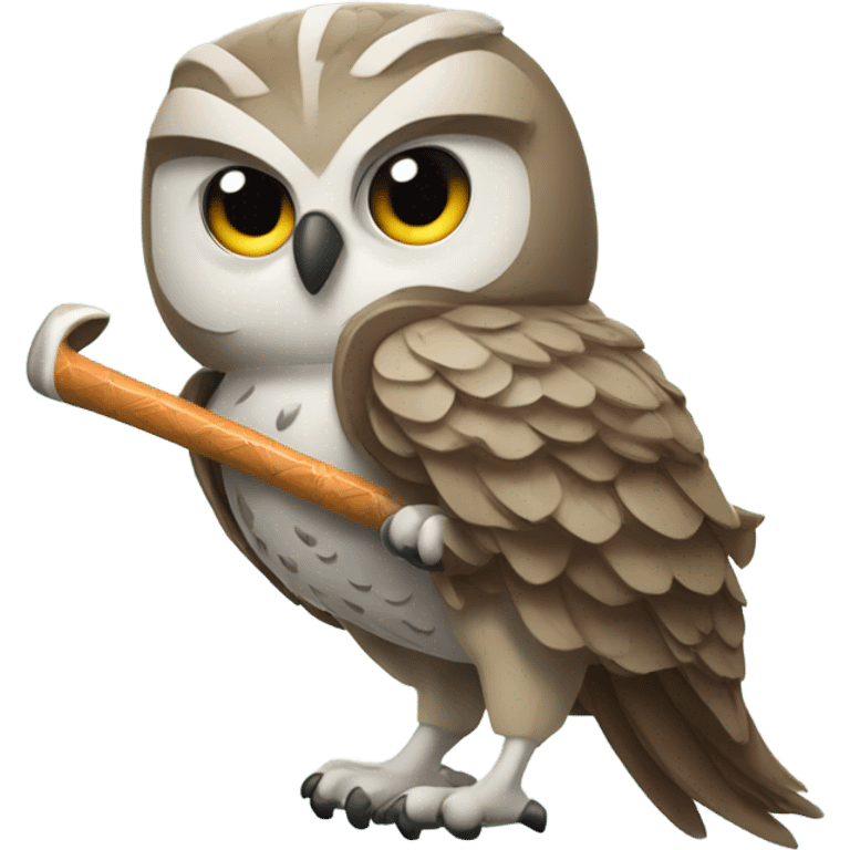 owl with a lacrosse stick  emoji