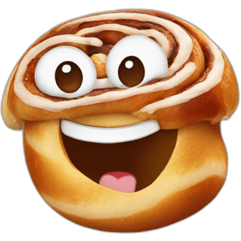 laughing cinnamon bun emoji