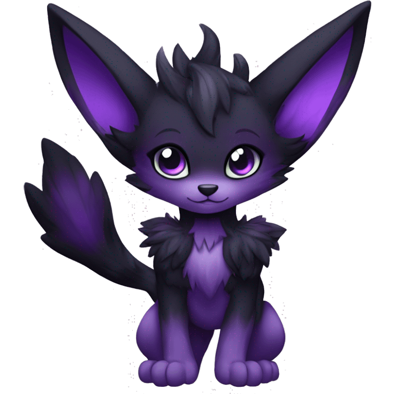 Anthro-Edgy-Cool-Black-Purple-Contrast-Colors-Fantasy-Fur-Sona-Chibi-Shiny-Fakémon-Hybrid full body emoji