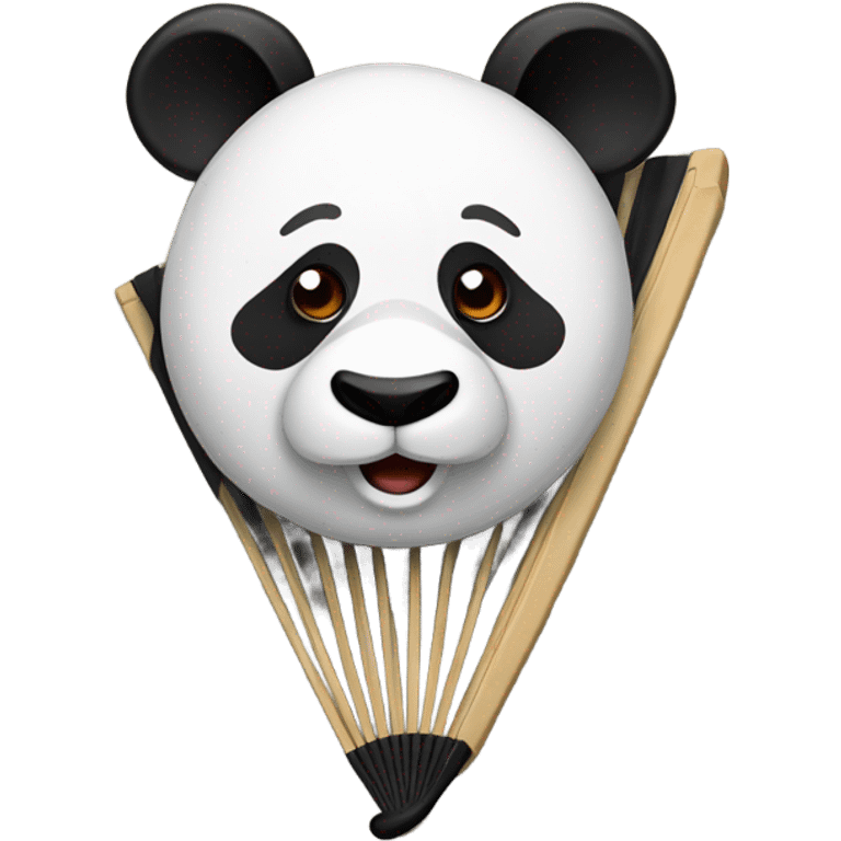 Panda on the fan emoji