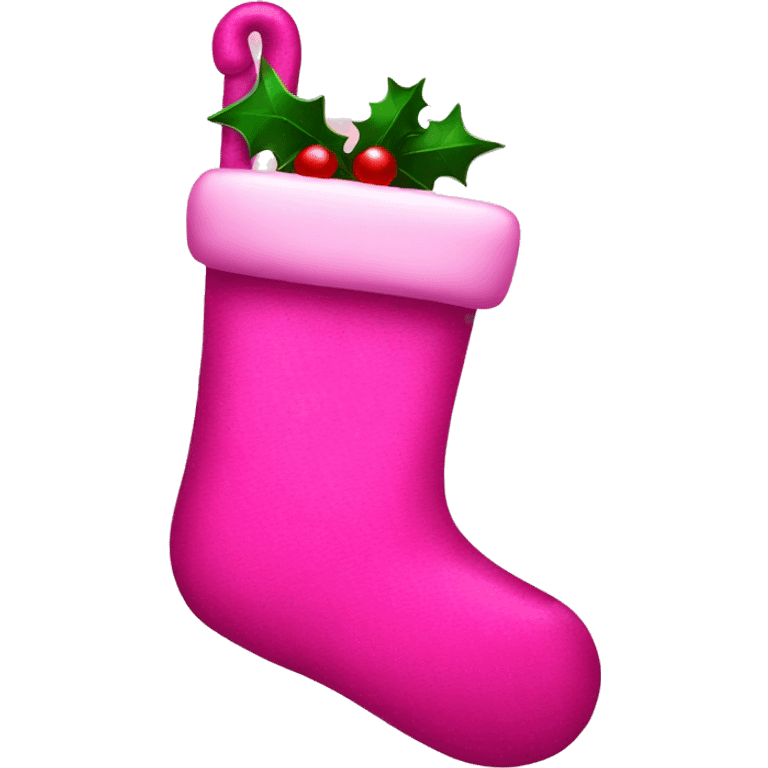 Pink Christmas stocking  emoji