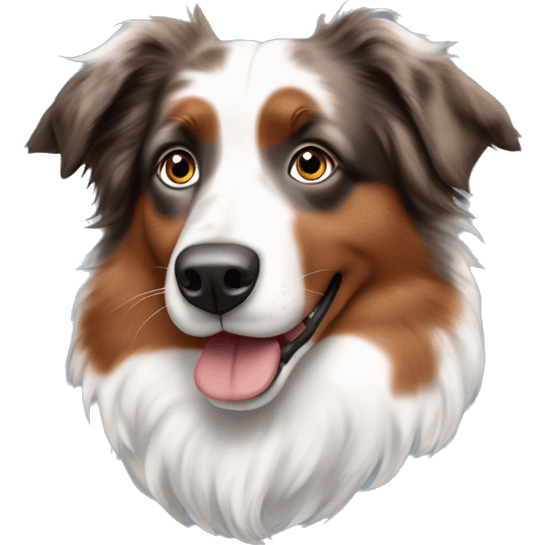 Red Merle Australian shepherd with blue eyes and a tail  emoji