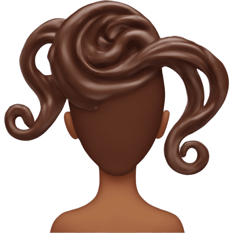 chocolate swirl on girls head  emoji