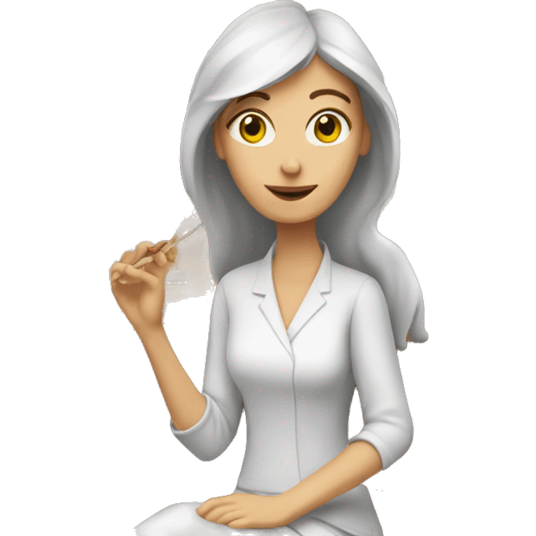 Art and craft woman white  emoji