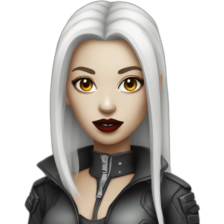 Cyberpunk vampire white female emoji