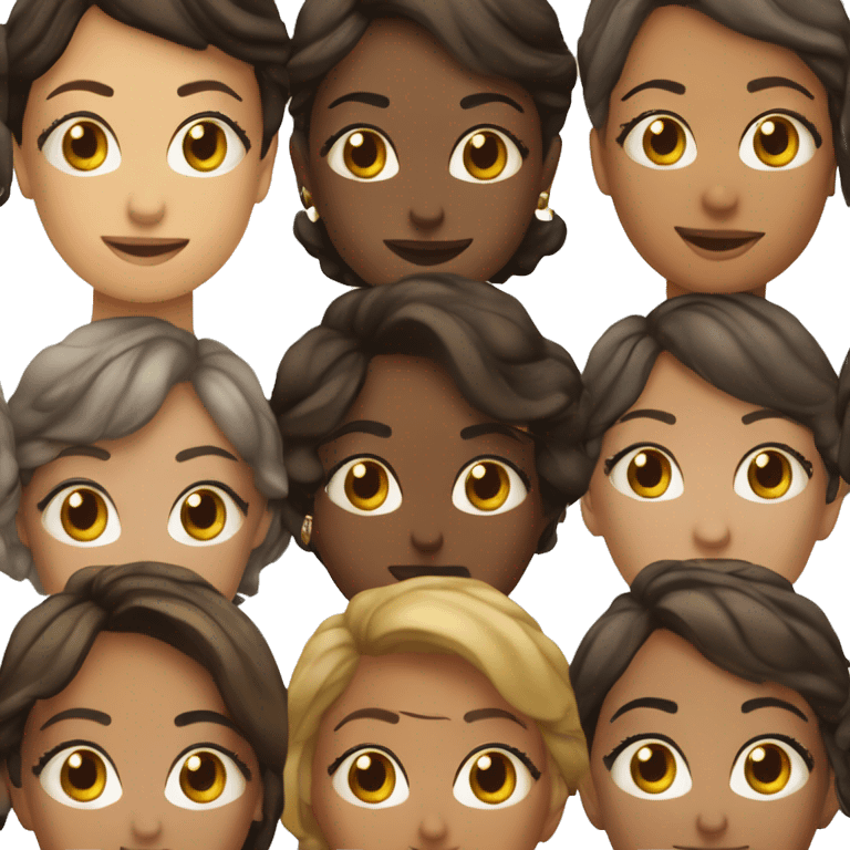 Mulher de franjinha cabelos pretos olhos puxados emoji