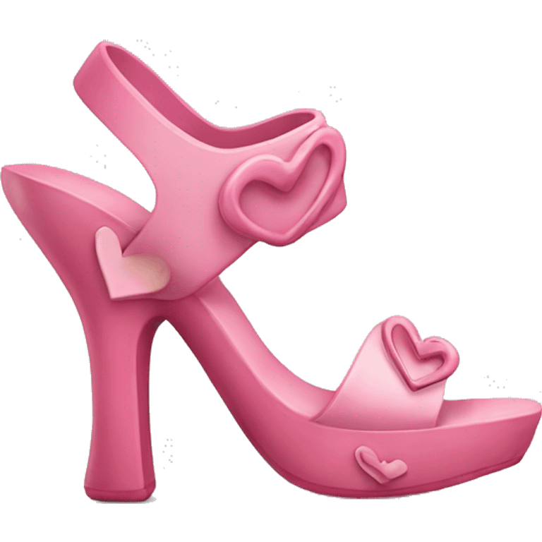 Pink sandals Heels with hearts in the heel emoji