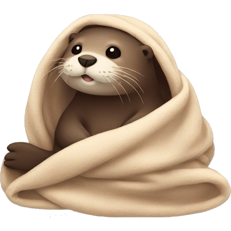 otter cozy in blanket emoji