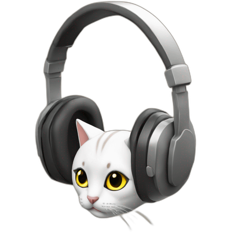 Casque de musique et serre tête d'oreilles de chat emoji