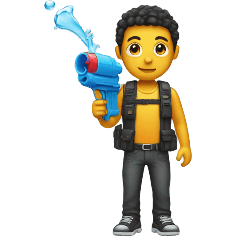 male holding water gun emoji