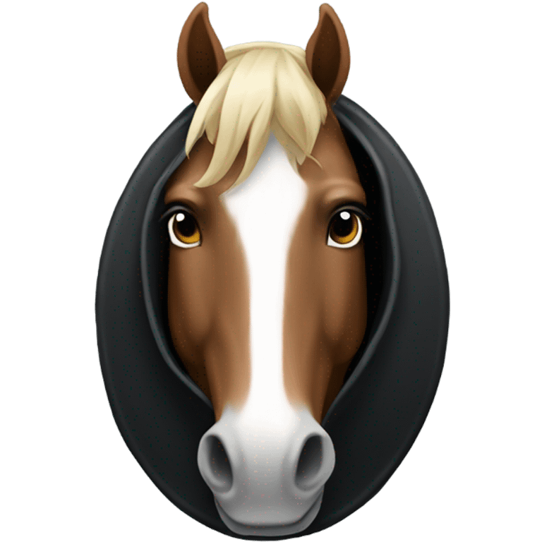 A horse with a black jacket  emoji