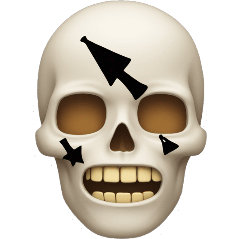 Shh emoji with as a skull  emoji