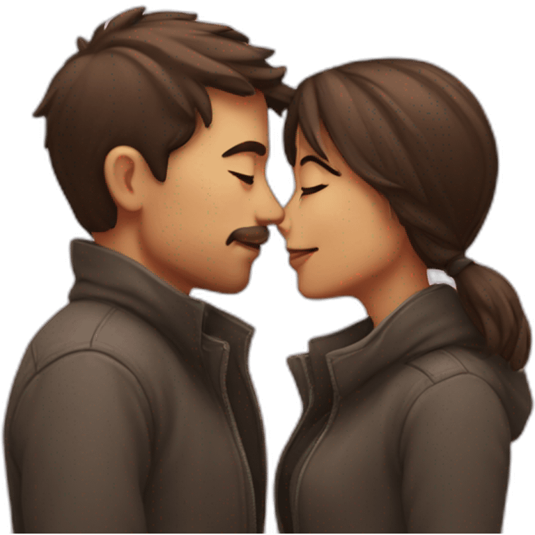 Men and women kissing emoji