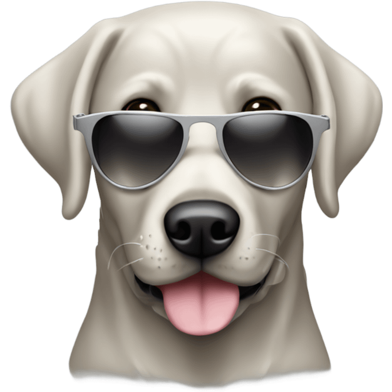 Silver Labrador with sunglasses emoji