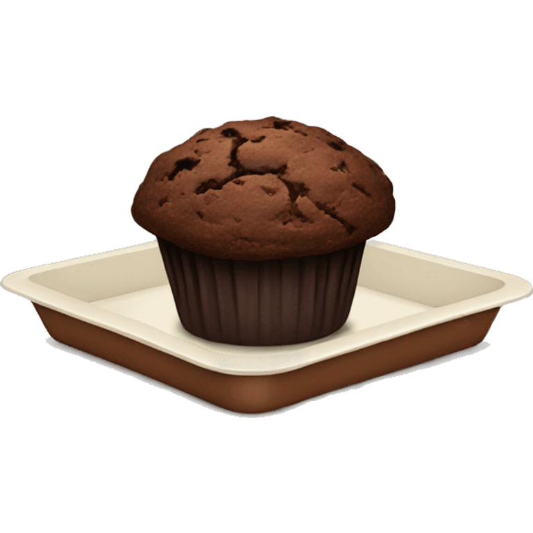 A tray with chocolate muffin emoji