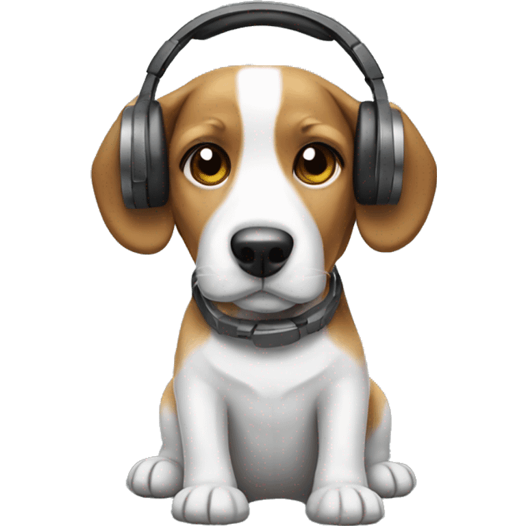 Beagle with headphones emoji