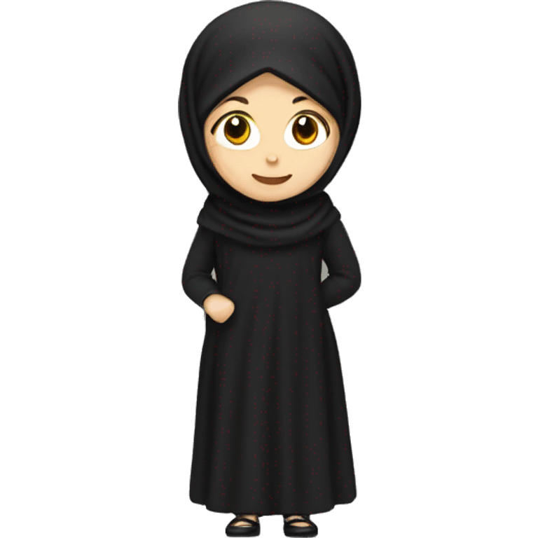 White Girl with Black hijab  emoji