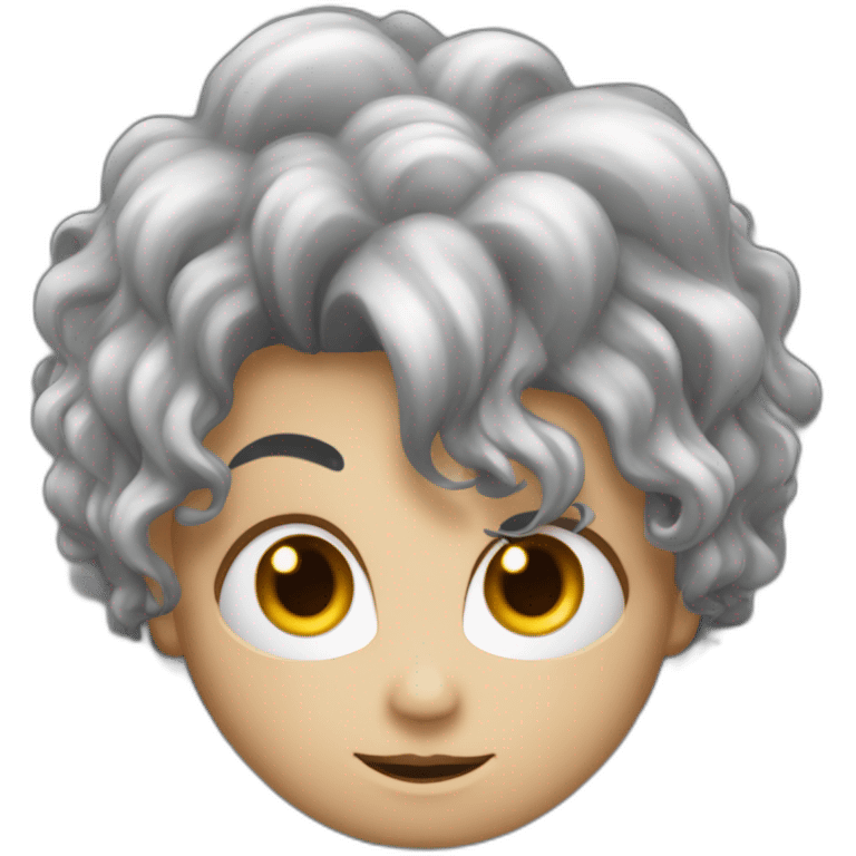 Un visage noir avec des dant de  vampire, les cheveux locks teinture de cheveux, les yeux remplacés par des étoiles, un jeune. emoji