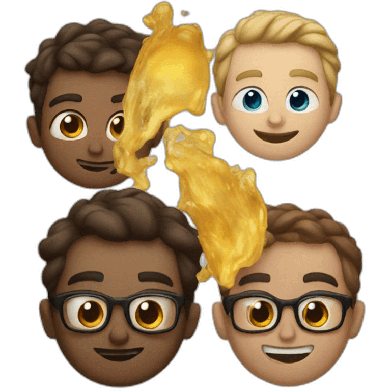 Four guys in a small wirpool emoji