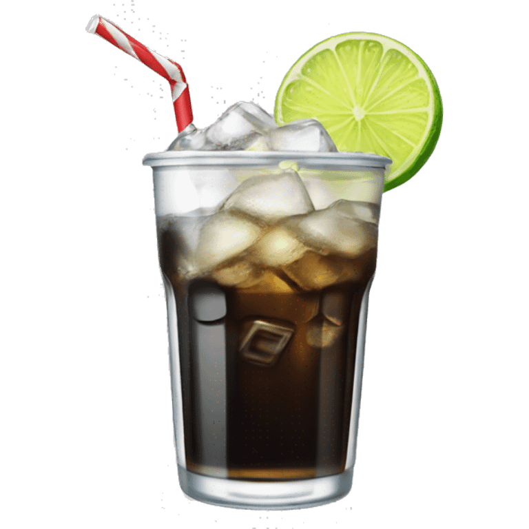 Diet Coke with lime and a white and black striped straw emoji