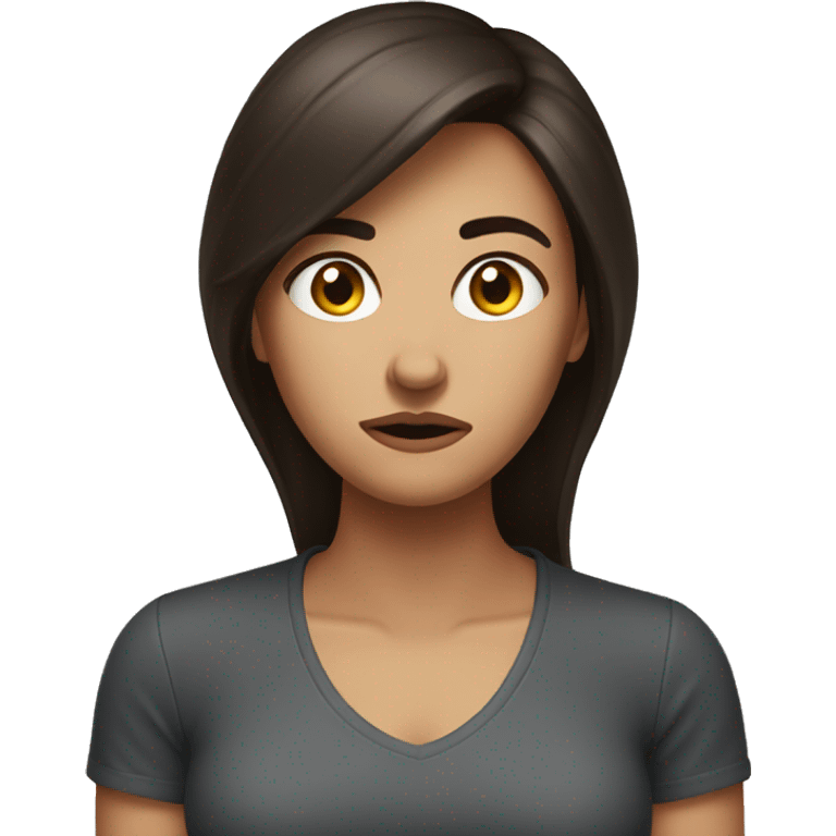 Frustrated brunette  emoji