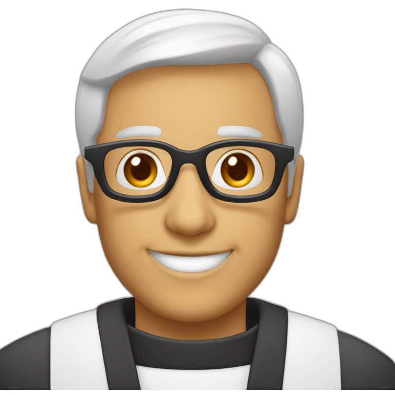 Sacerdote blanco con lentes de 55 años sonriente emoji