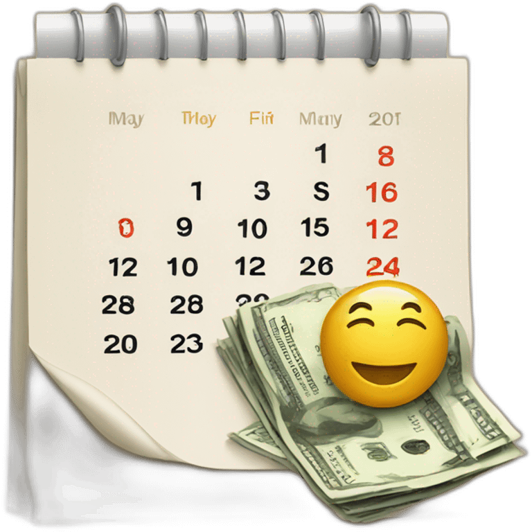 a calendar and some money emoji