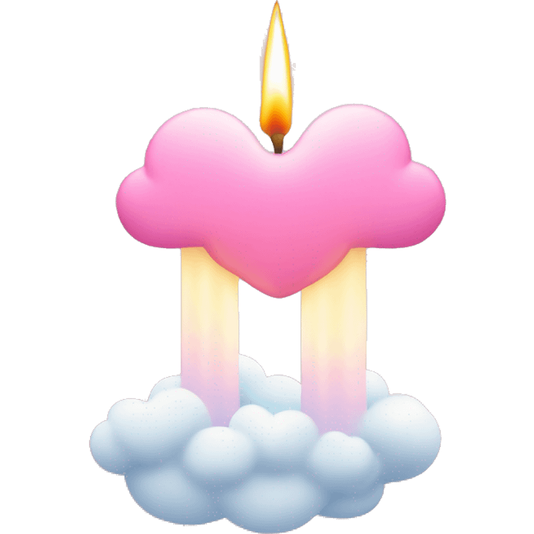 candle in a cloud with pink hearts emoji