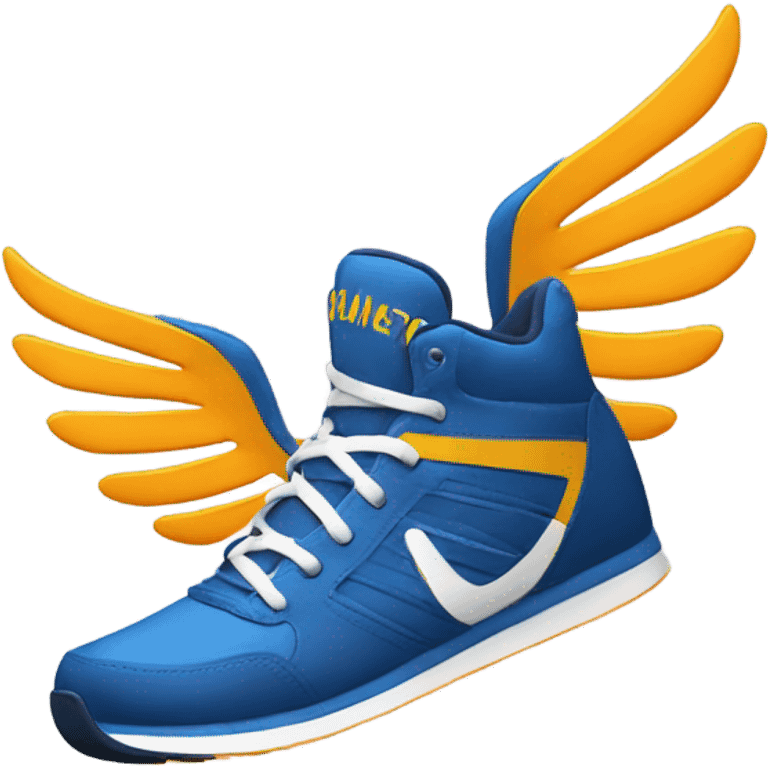 Track and field shoe with wings emoji