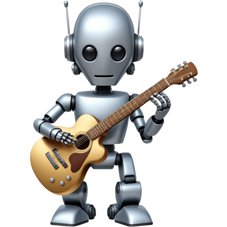 Robot playing guitar emoji