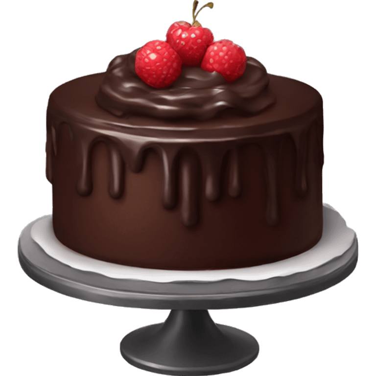 Dark chocolate cake emoji