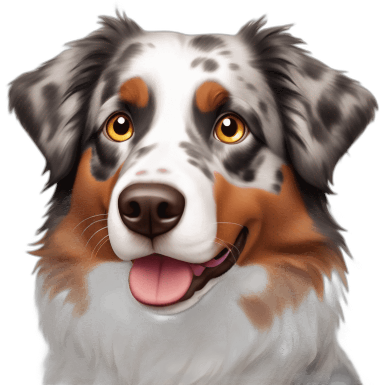 Red merle Australian shepherd heterochromia emoji