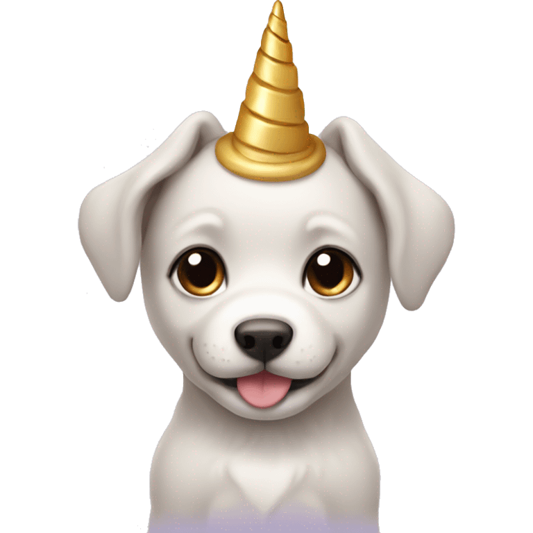 Puppy with unicorn horn emoji