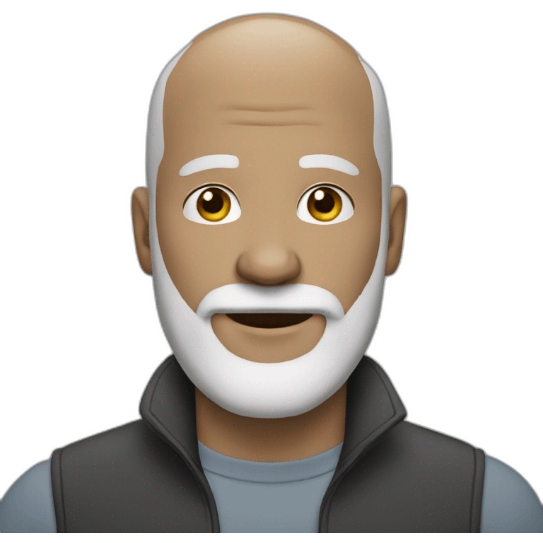 white bald man black and grey beard 50 years old emoji