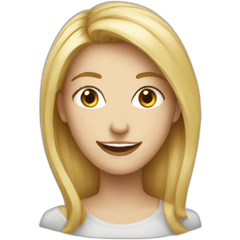 white woman blonde smile beautiful big nose emoji