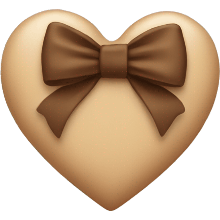 beige heart with a brown bow emoji