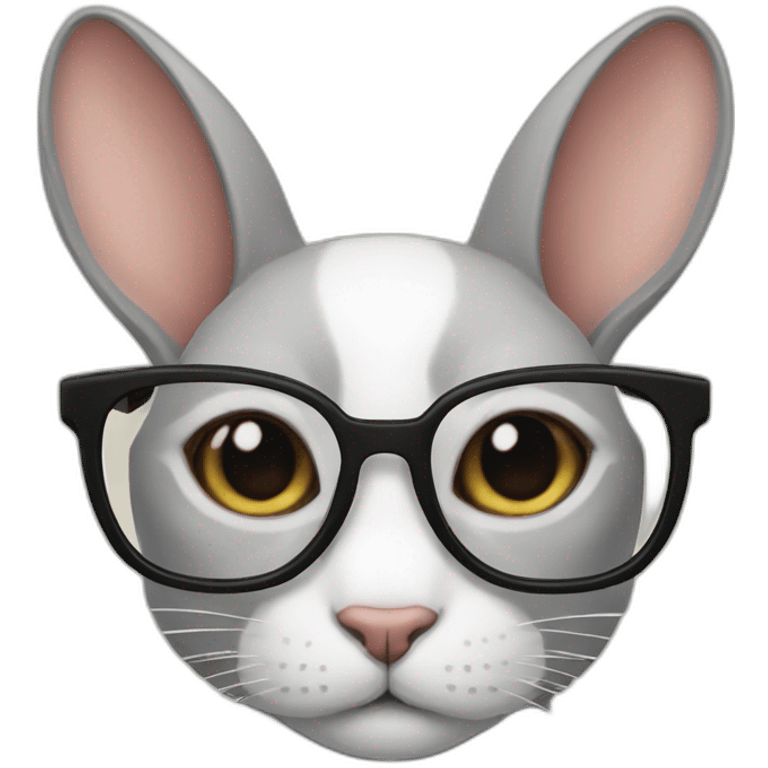 rabbit cat wearing glasses emoji