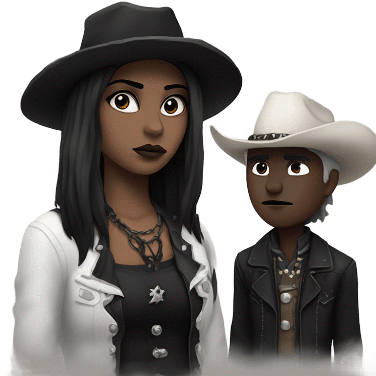 Goth girlfriend sad cowboy emoji