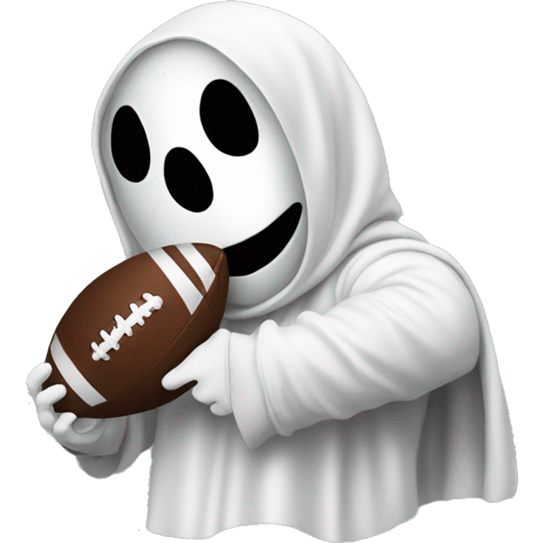 Ghostface holding a football emoji