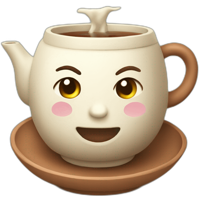 chinese tea in clay cup emoji