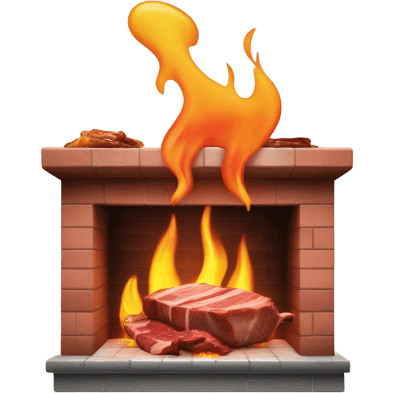 Meat cooking in a fireplace emoji