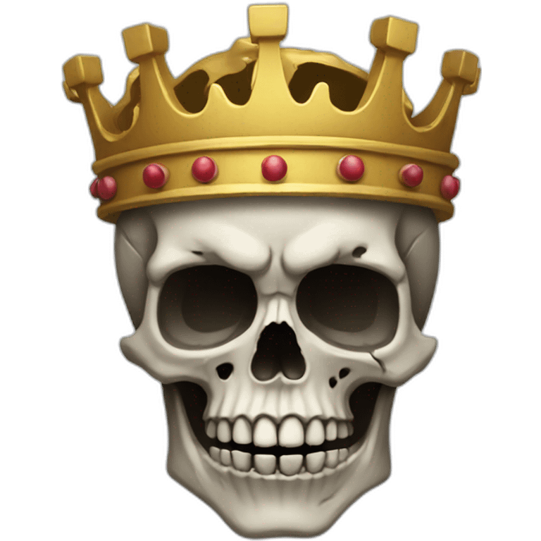 Rugged skull with a crown emoji