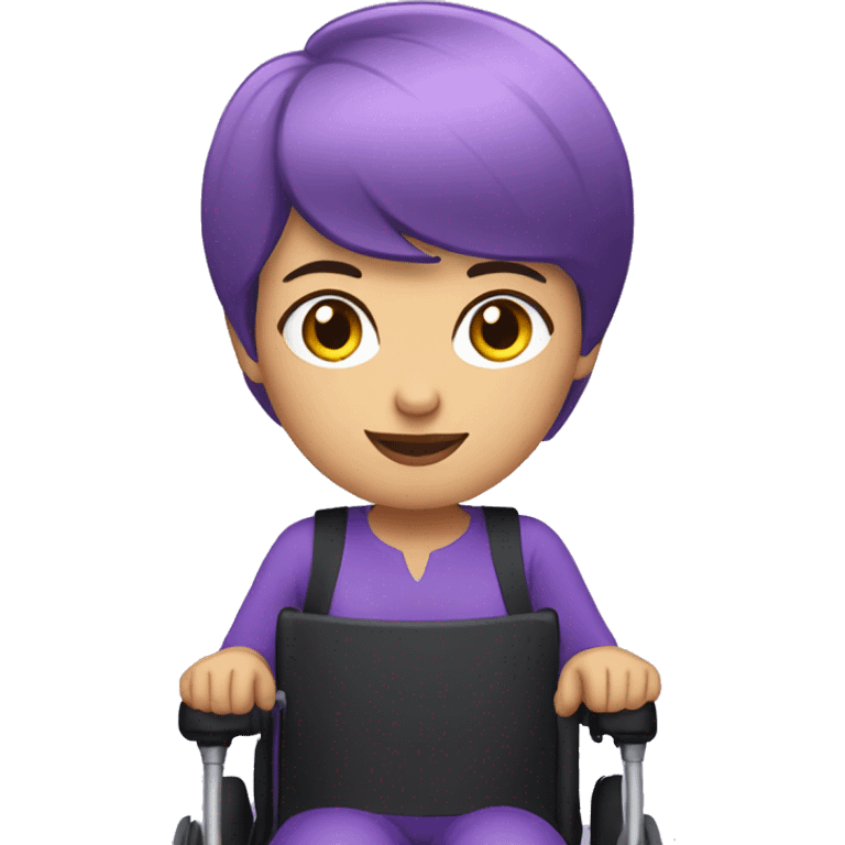 Purple short haired woman in power wheelchair  emoji