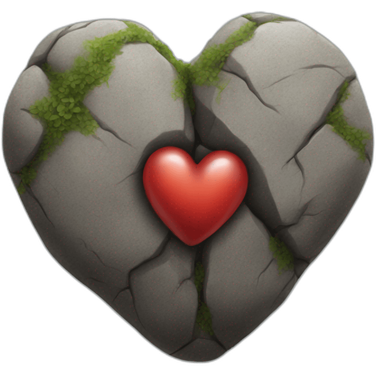 Realistic heart rock emoji