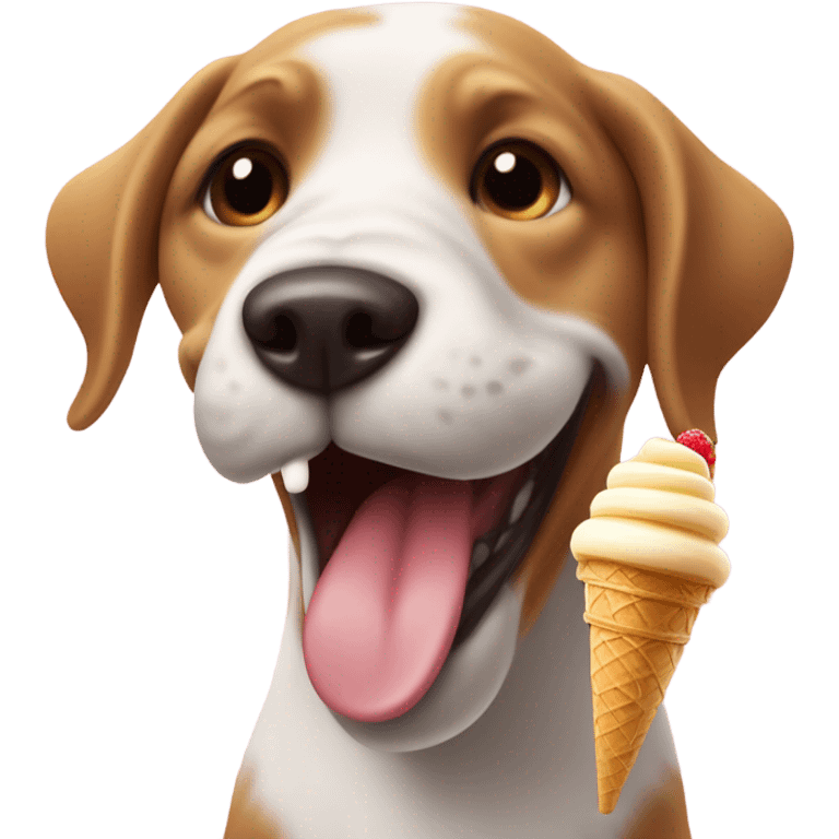 dog eating icecream emoji