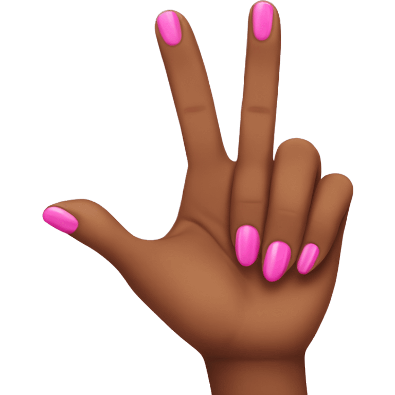 African American thumb up with pink nails emoji