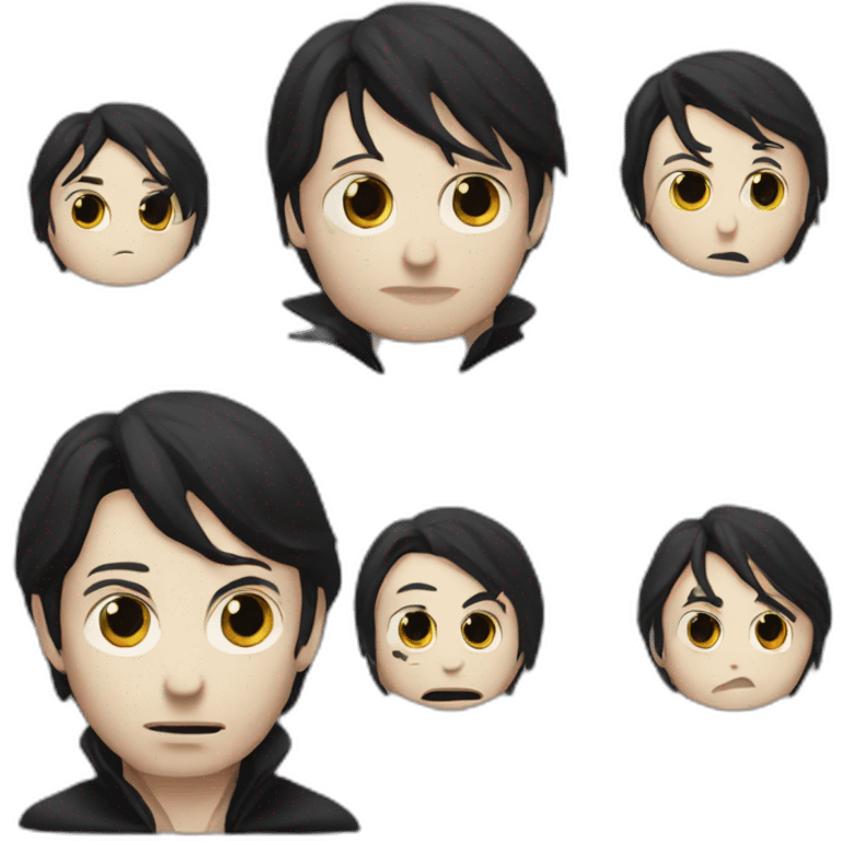 young mads mikkelsen as a sad black haired vampire emoji