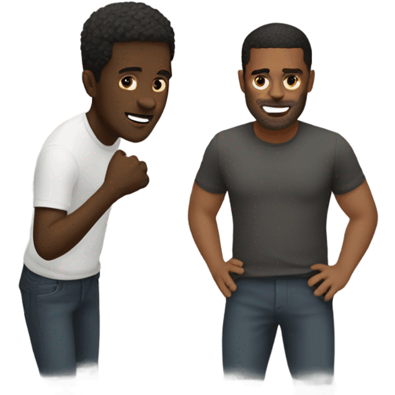 White guy with a black guy emoji