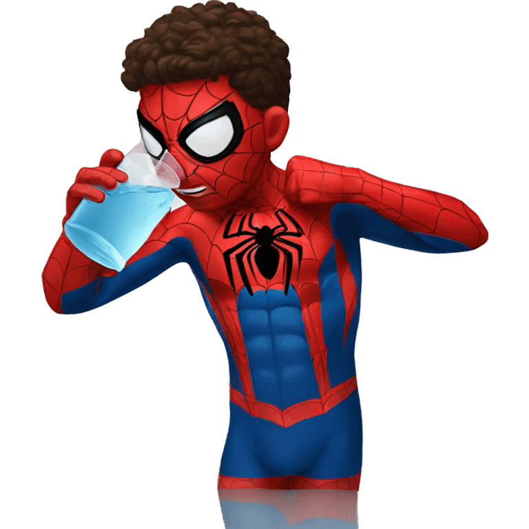 Spider-Man drinking water emoji