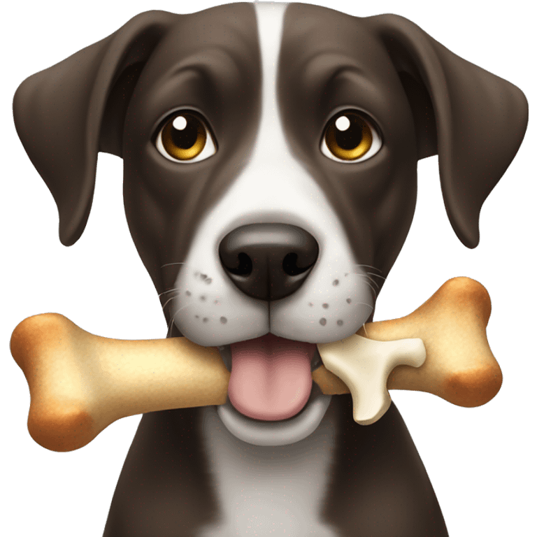 Dog eating bone emoji